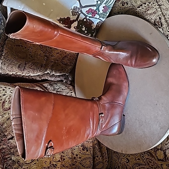 Brown leather riding boots - Picture 4 of 16